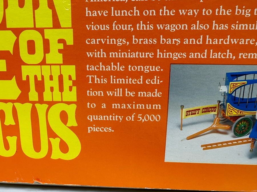 Steiff Golden Age Of The Circus Animals Genuine Mohair Limited Edition 5,000 Dicky Bears & Circus Wagon 0100/90 With Box [Photo 12]