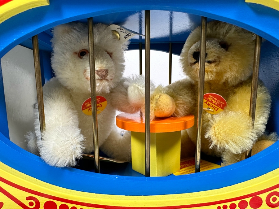 Steiff Golden Age Of The Circus Animals Genuine Mohair Limited Edition 5,000 Dicky Bears & Circus Wagon 0100/90 With Box [Photo 5]