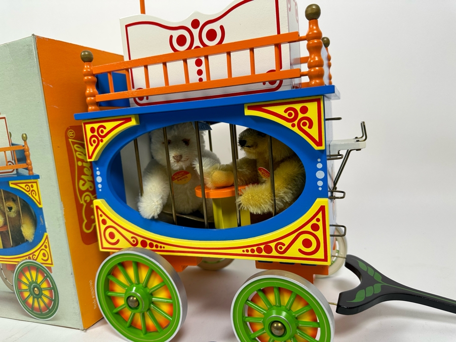 Steiff Golden Age Of The Circus Animals Genuine Mohair Limited Edition 5,000 Dicky Bears & Circus Wagon 0100/90 With Box [Photo 8]