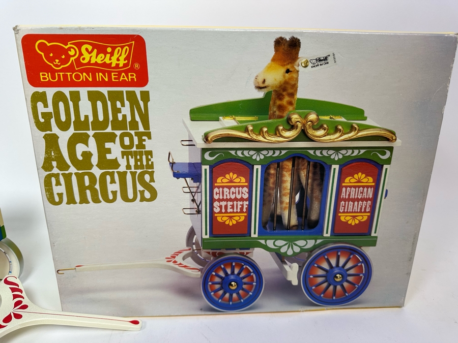 Steiff Golden Age Of The Circus Animals Genuine Mohair Limited Edition 5,000 Giraffe & Circus Wagon Set 0100/88 With Box [Photo 6]