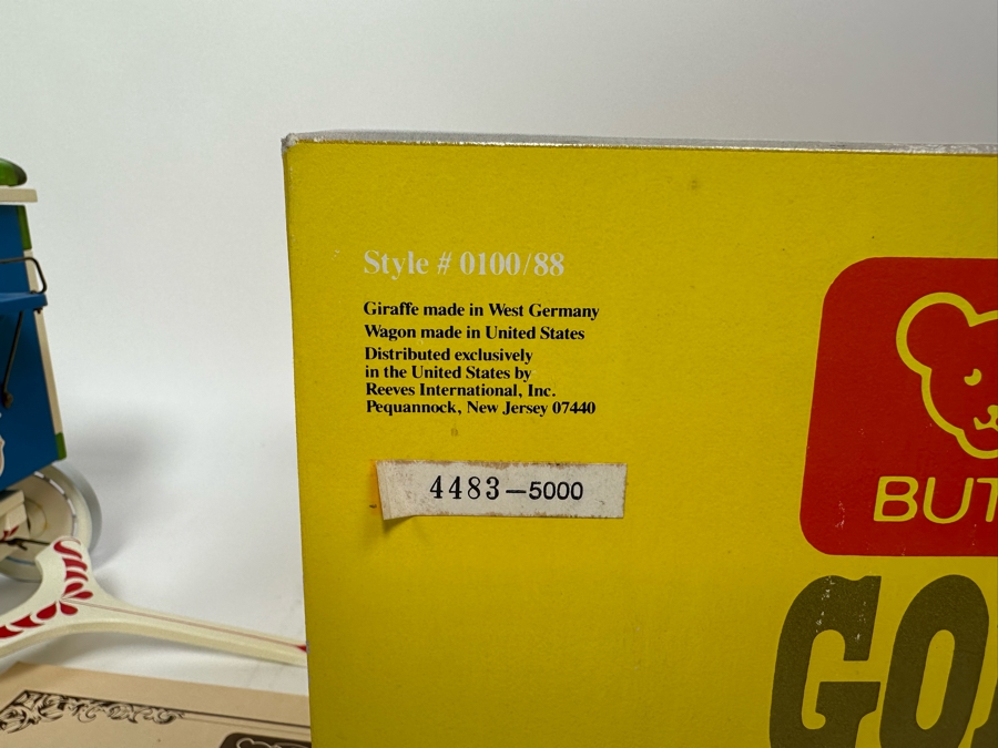 Steiff Golden Age Of The Circus Animals Genuine Mohair Limited Edition 5,000 Giraffe & Circus Wagon Set 0100/88 With Box [Photo 8]