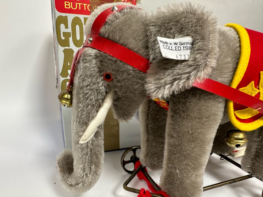 Steiff Golden Age Of The Circus Animals Genuine Mohair Limited Edition 5,000 Elephant & Circus Wagon Musical Calliope Set 0100/86 With Box [Photo 6]