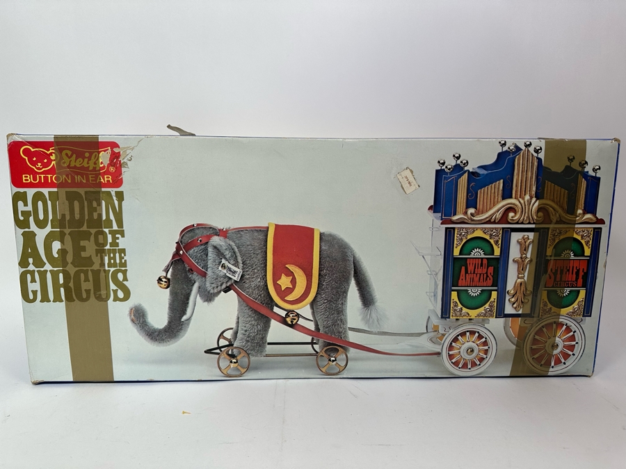 Steiff Golden Age Of The Circus Animals Genuine Mohair Limited Edition 5,000 Elephant & Circus Wagon Musical Calliope Set 0100/86 With Box [Photo 12]