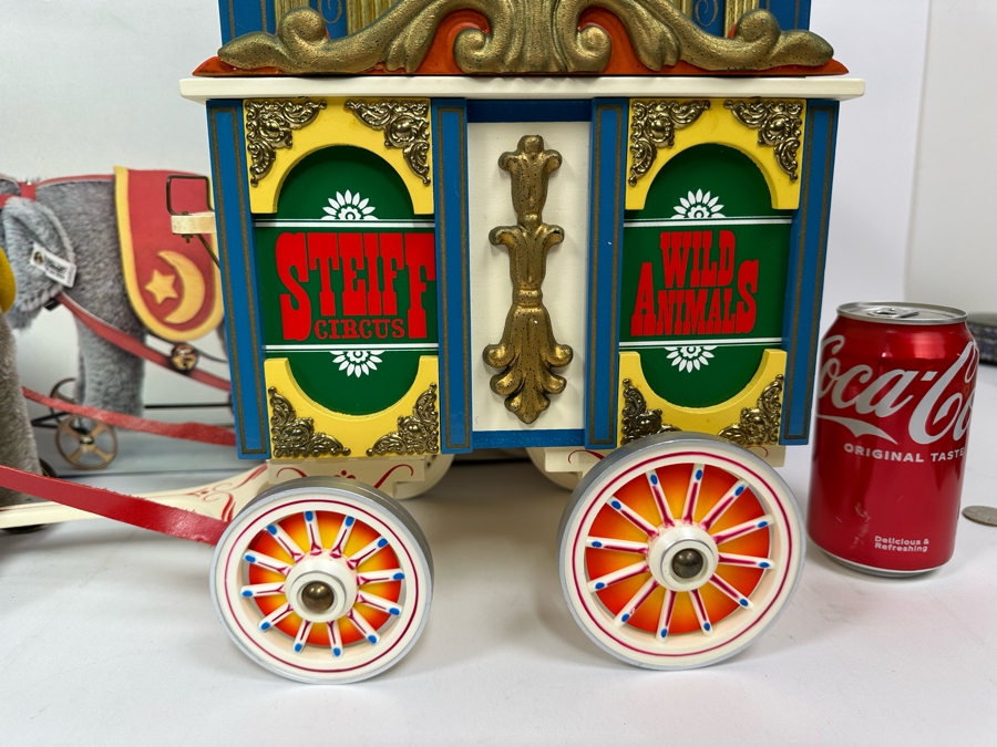 Steiff Golden Age Of The Circus Animals Genuine Mohair Limited Edition 5,000 Elephant & Circus Wagon Musical Calliope Set 0100/86 With Box [Photo 8]