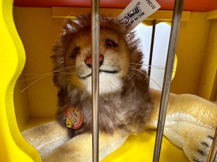 Steiff Golden Age Of The Circus Animals Genuine Mohair Limited Edition 5,000 Leo The Lion & Circus Wagon Set 0100/87 With Box [Photo 6]