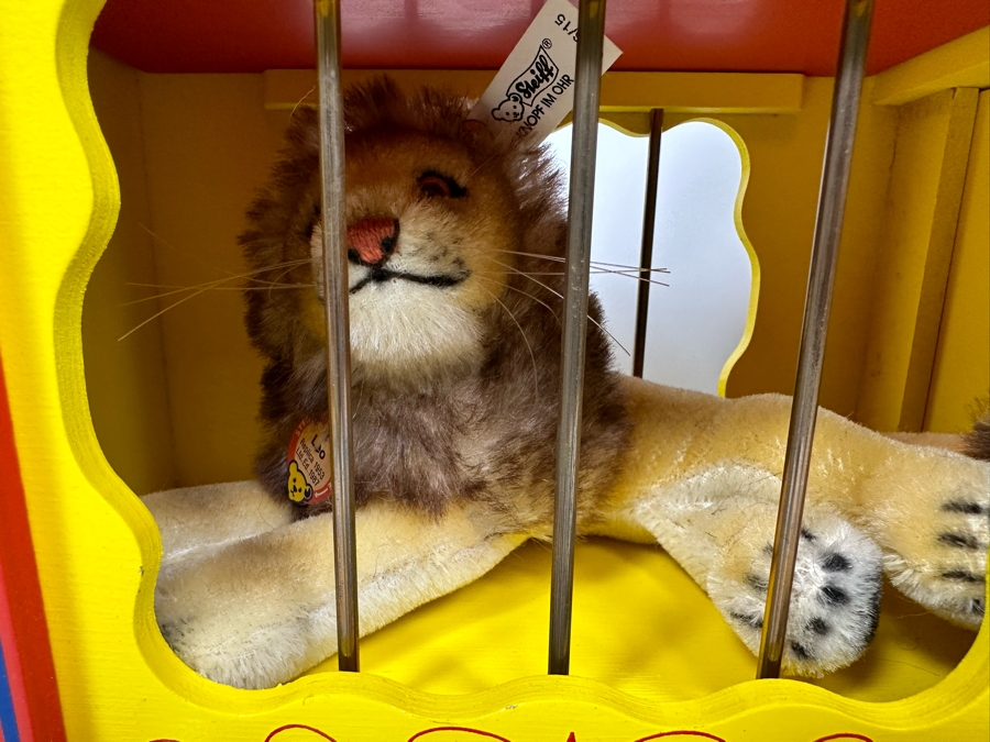 Steiff Golden Age Of The Circus Animals Genuine Mohair Limited Edition 5,000 Leo The Lion & Circus Wagon Set 0100/87 With Box [Photo 5]