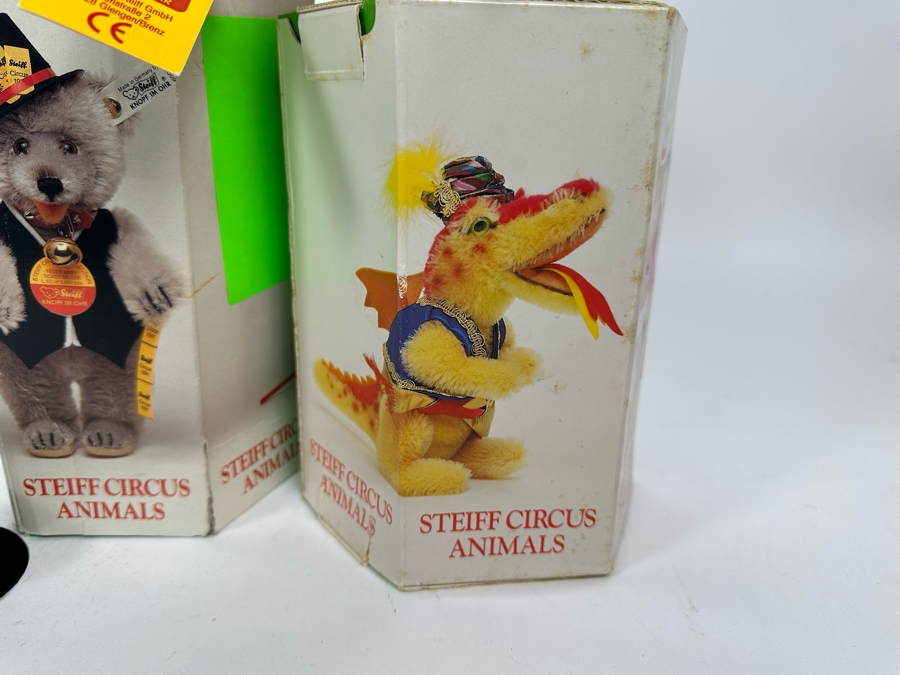 Steiff Golden Age Of The Circus Animals Genuine Mohair Limited Edition 5,000: Teddy Baby Food Vendor, Strong Man Gorilla, Teddy Baby Ticket Seller, Fire Eater Dragon [Photo 7]