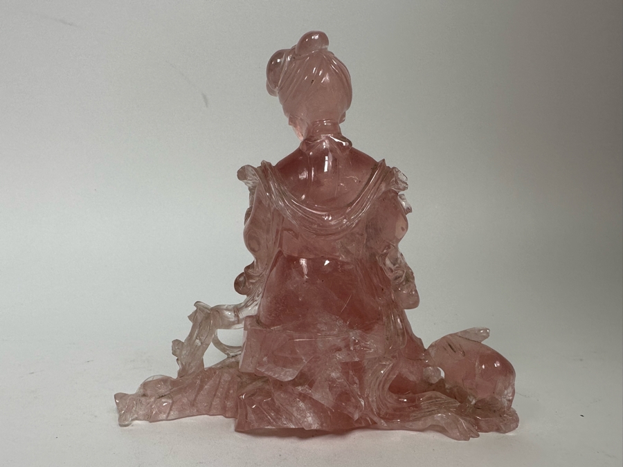 Carved Chinese Rose Quartz Figurine 6W X 3D X 5.5H [Photo 14]