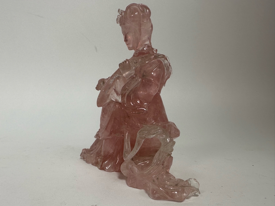 Carved Chinese Rose Quartz Figurine 6W X 3D X 5.5H [Photo 17]