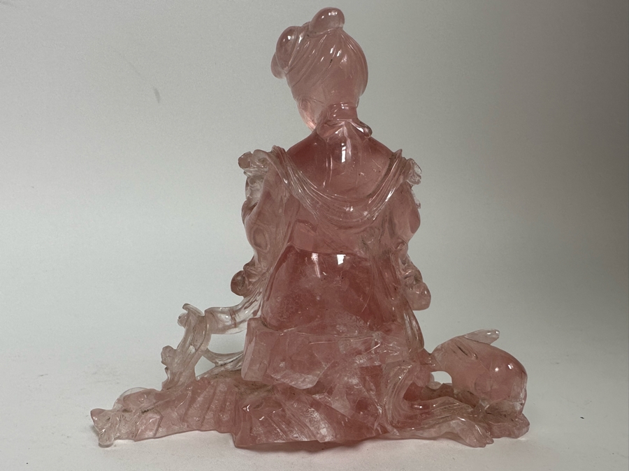 Carved Chinese Rose Quartz Figurine 6W X 3D X 5.5H [Photo 15]