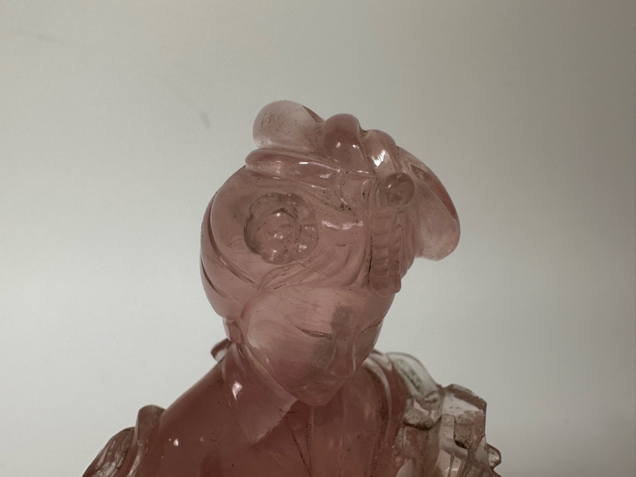Carved Chinese Rose Quartz Figurine 6W X 3D X 5.5H [Photo 10]
