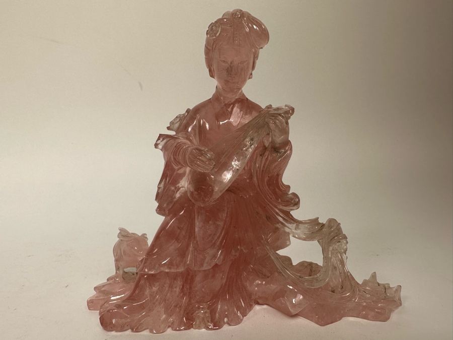 Carved Chinese Rose Quartz Figurine 6W X 3D X 5.5H [Photo 4]