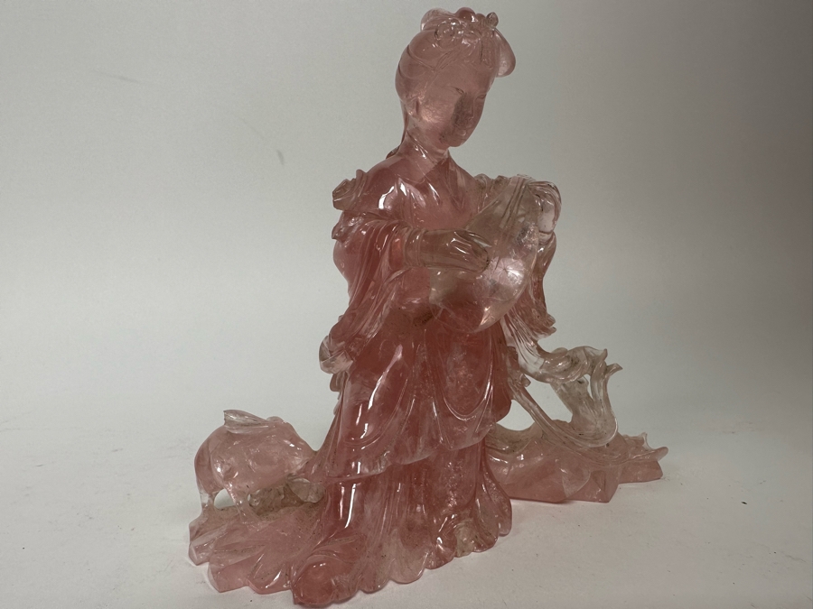 Carved Chinese Rose Quartz Figurine 6W X 3D X 5.5H [Photo 5]