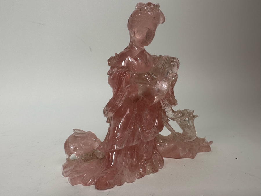 Carved Chinese Rose Quartz Figurine 6W X 3D X 5.5H [Photo 6]
