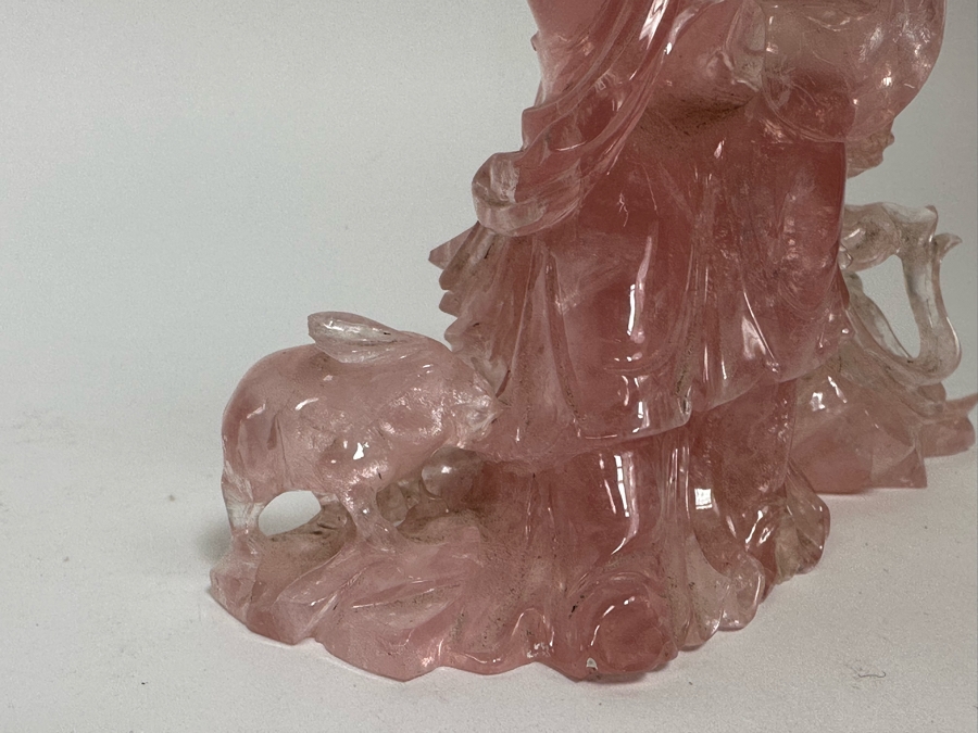 Carved Chinese Rose Quartz Figurine 6W X 3D X 5.5H [Photo 13]