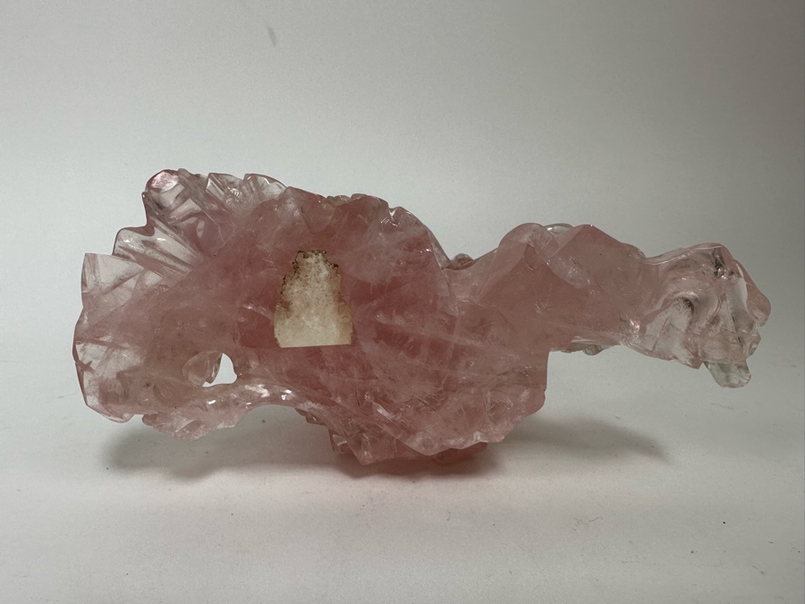 Carved Chinese Rose Quartz Figurine 6W X 3D X 5.5H [Photo 18]