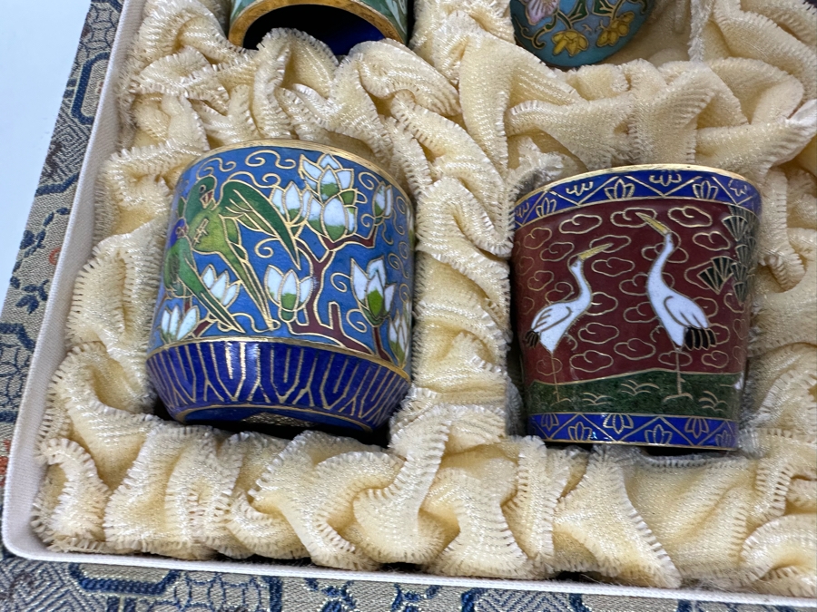 Collection Of Chinese Miniature Lidded Cloisonne Jars With Box [Photo 10]