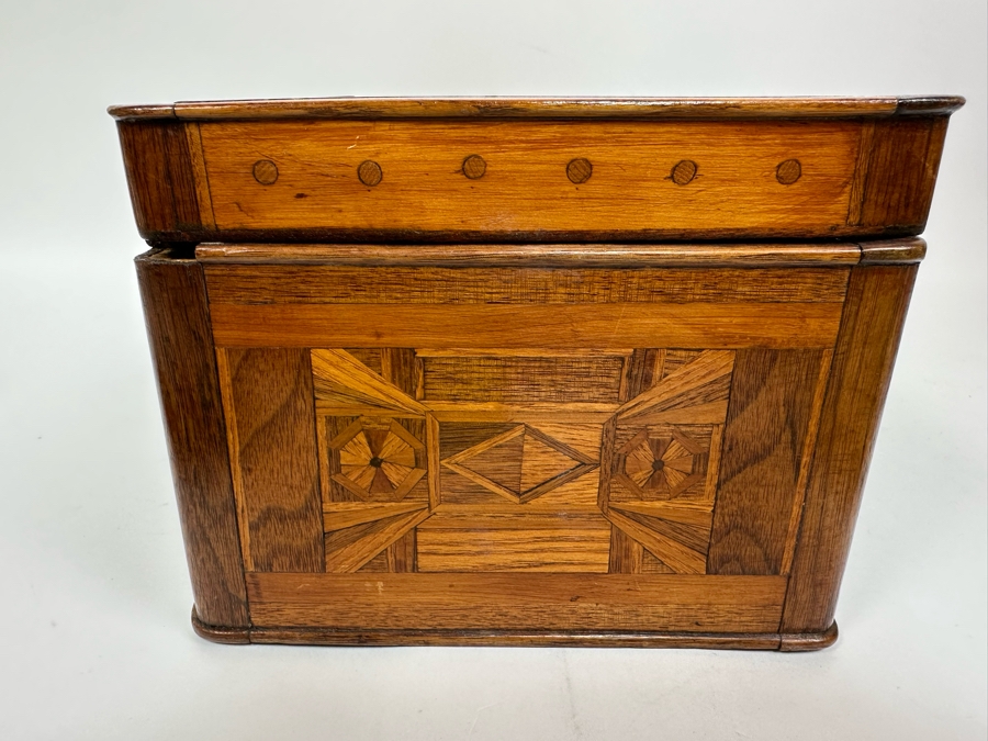 Antique Inlaind Marquetry Wooden Box 16W X 8D X 6H [Photo 16]