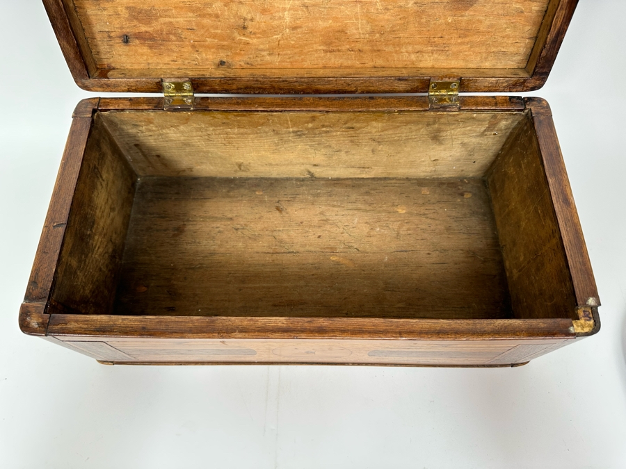 Antique Inlaind Marquetry Wooden Box 16W X 8D X 6H [Photo 25]