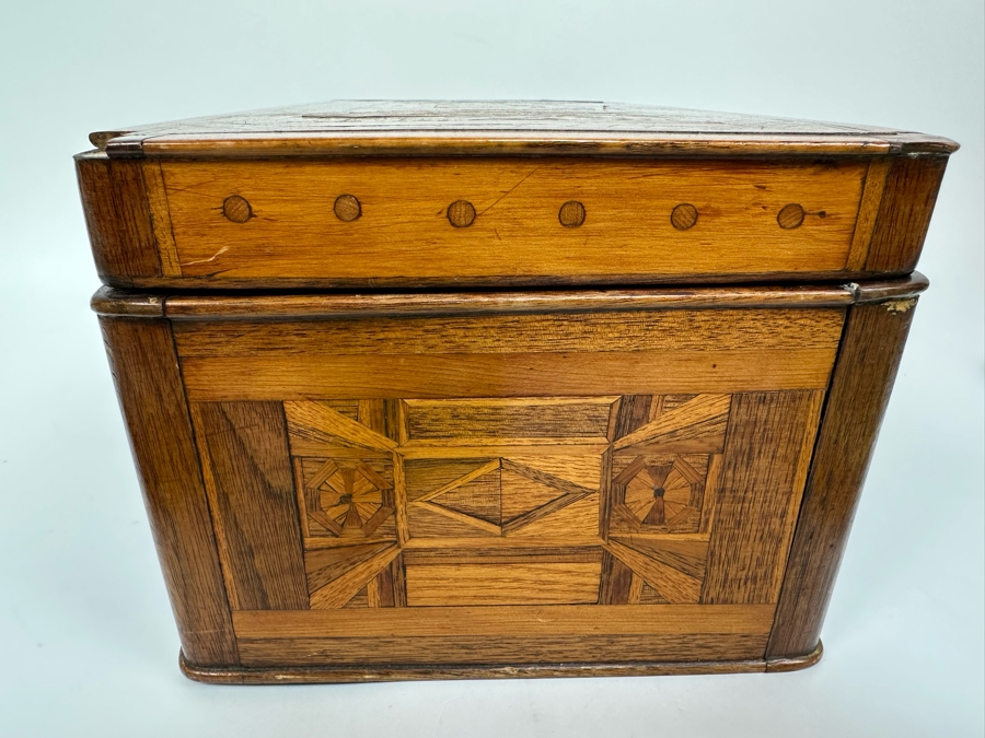 Antique Inlaind Marquetry Wooden Box 16W X 8D X 6H [Photo 13]