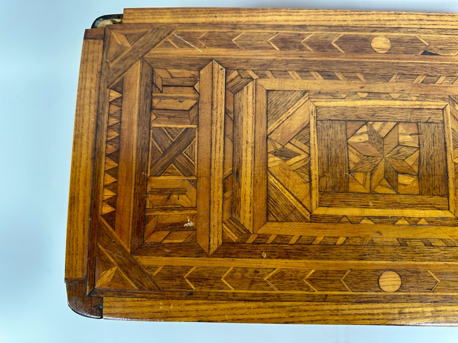 Antique Inlaind Marquetry Wooden Box 16W X 8D X 6H [Photo 7]