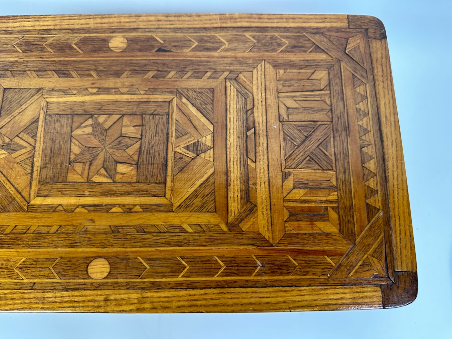 Antique Inlaind Marquetry Wooden Box 16W X 8D X 6H [Photo 9]