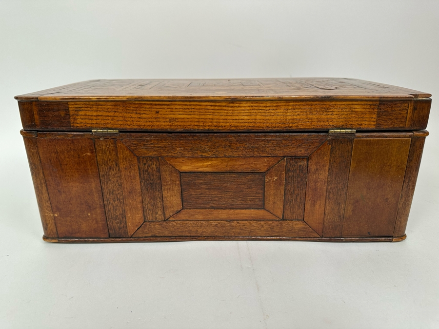Antique Inlaind Marquetry Wooden Box 16W X 8D X 6H [Photo 15]