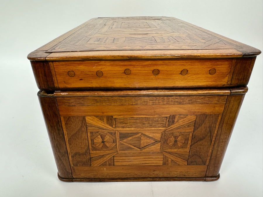 Antique Inlaind Marquetry Wooden Box 16W X 8D X 6H [Photo 17]