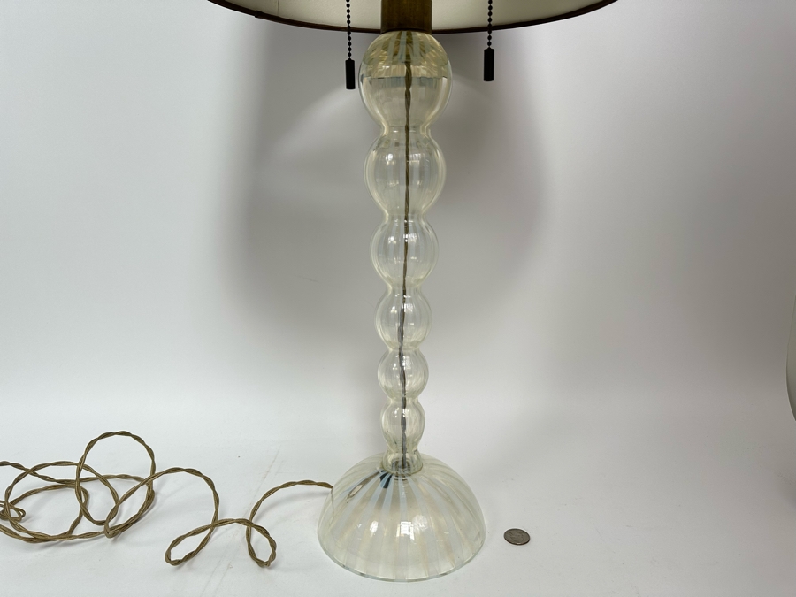 Stunning Murano Glass Table Lamp With Shade 30H [Photo 8]