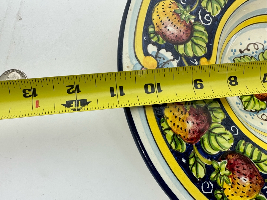 Angela Zei San Gimignano Italy Hand Painted Platter Signed With Hanger On Back 11R [Photo 7]