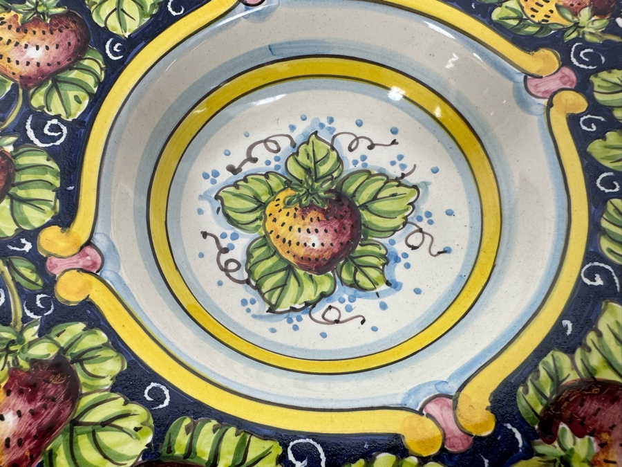 Angela Zei San Gimignano Italy Hand Painted Platter Signed With Hanger On Back 11R [Photo 4]