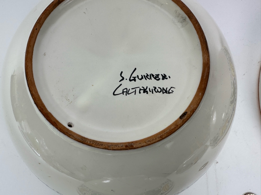 (4) S. Gurreri Caltagirone Signed Italy Stoneware Bowls Hand-Painted 8R To 12R [Photo 19]