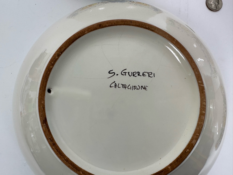 (4) S. Gurreri Caltagirone Signed Italy Stoneware Bowls Hand-Painted 8R To 12R [Photo 20]