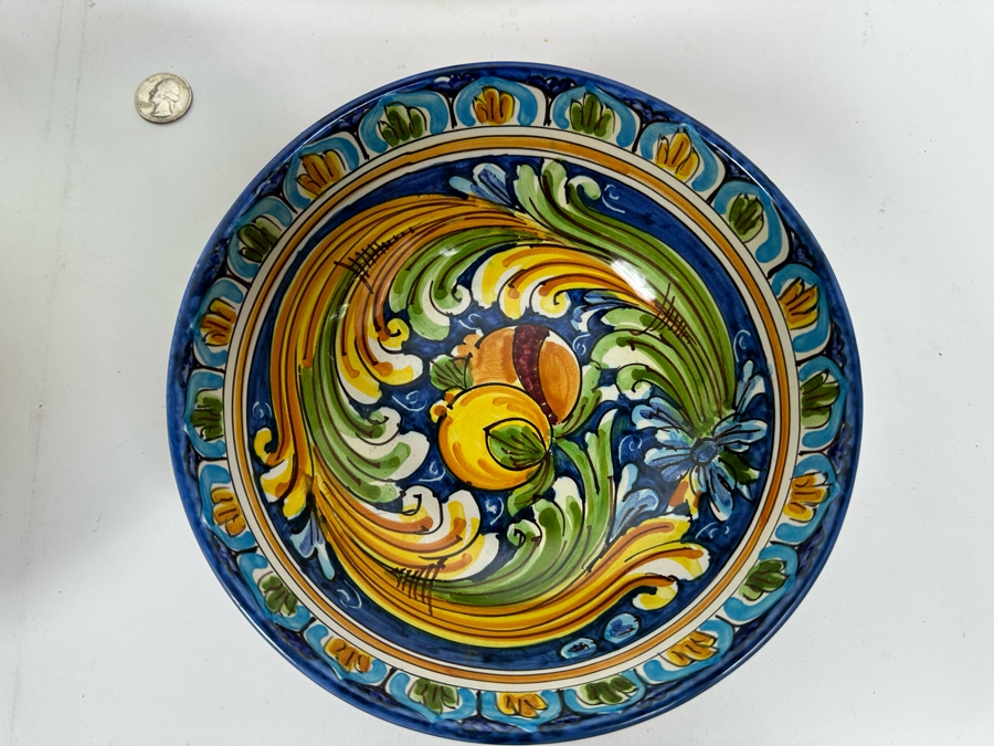 (4) S. Gurreri Caltagirone Signed Italy Stoneware Bowls Hand-Painted 8R To 12R [Photo 10]