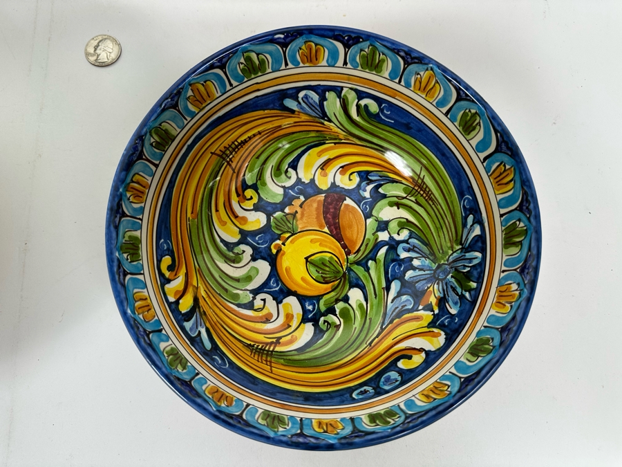 (4) S. Gurreri Caltagirone Signed Italy Stoneware Bowls Hand-Painted 8R To 12R [Photo 11]