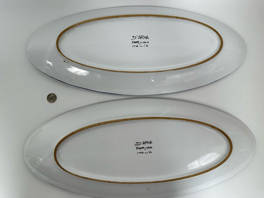Pair Of D'Arna Pegugia Italy Platters 21.5 X 9 [Photo 5]
