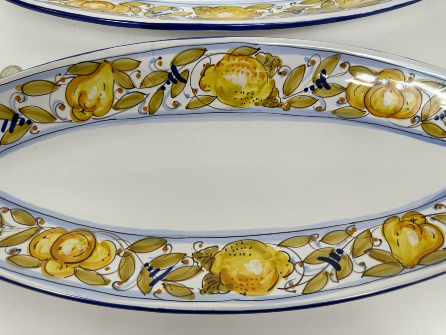 Pair Of D'Arna Pegugia Italy Platters 21.5 X 9 [Photo 4]