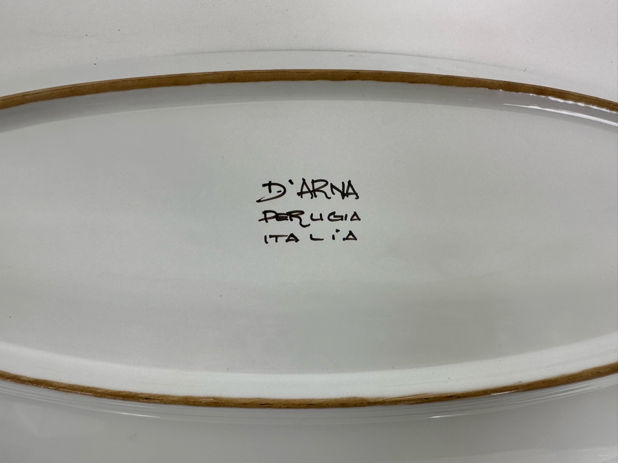 Pair Of D'Arna Pegugia Italy Platters 21.5 X 9 [Photo 7]