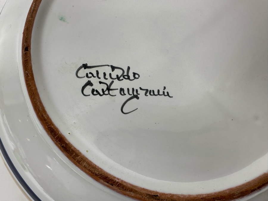 12' Signed Hand-Painted Italian Bowl [Photo 5]