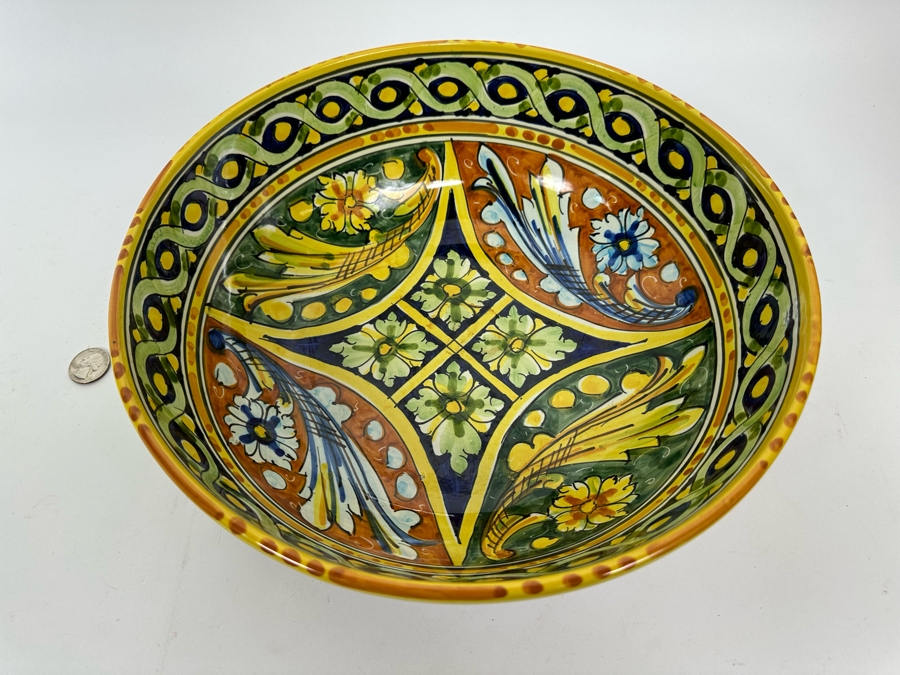 12' Signed Hand-Painted Italian Bowl [Photo 3]