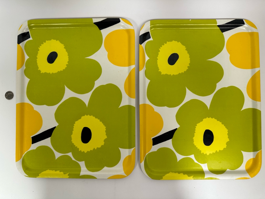 Pair Of Marimekko Plastic Trays Made In Finland 16.5 X 12.5 [Photo 2]