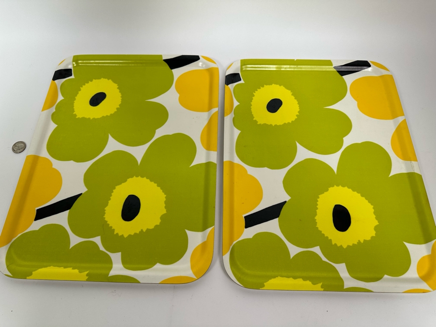 Pair Of Marimekko Plastic Trays Made In Finland 16.5 X 12.5 [Photo 3]