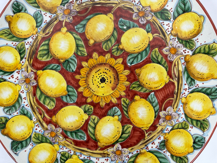 Leoncini Ceramiche San Gimignano Lemon Charger Plate Platter 16R Made In Italy [Photo 4]