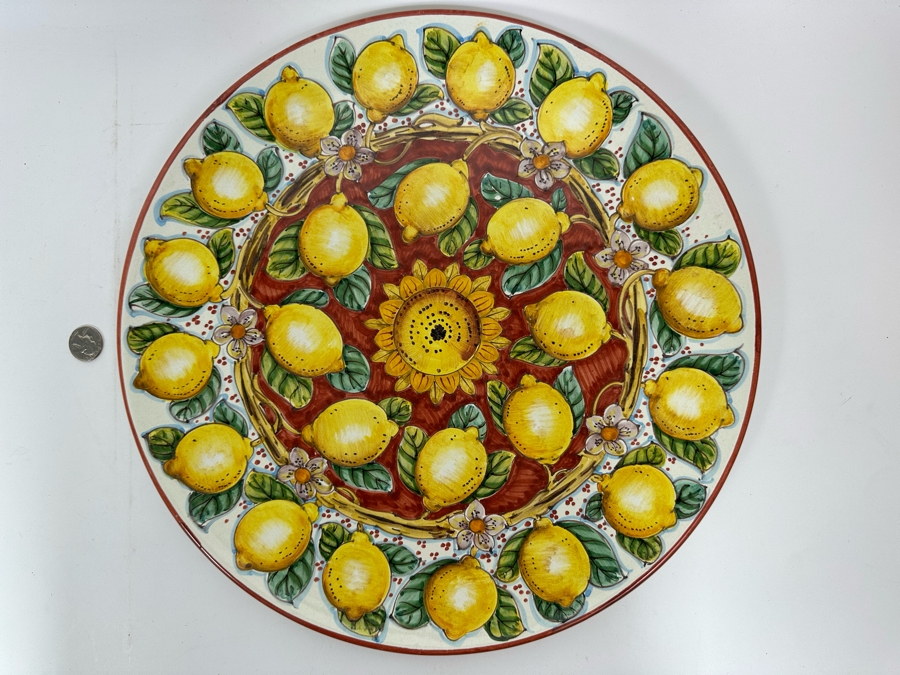 Leoncini Ceramiche San Gimignano Lemon Charger Plate Platter 16R Made In Italy [Photo 3]