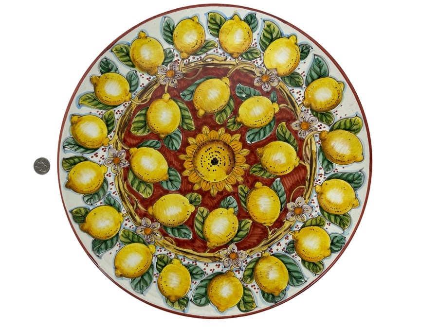 Leoncini Ceramiche San Gimignano Lemon Charger Plate Platter 16R Made In Italy [Photo 1]