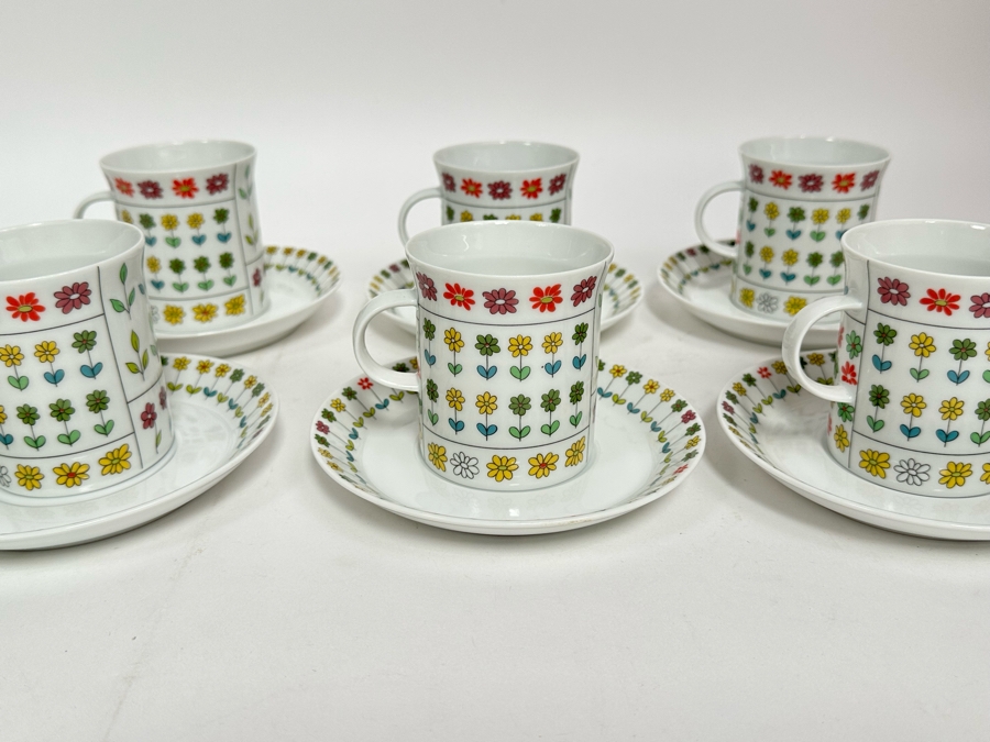 Emilio Pucci Baumann Design Rosenthal Germany Studio-Linie Berlin Set Of Six Cups And Saucers [Photo 2]