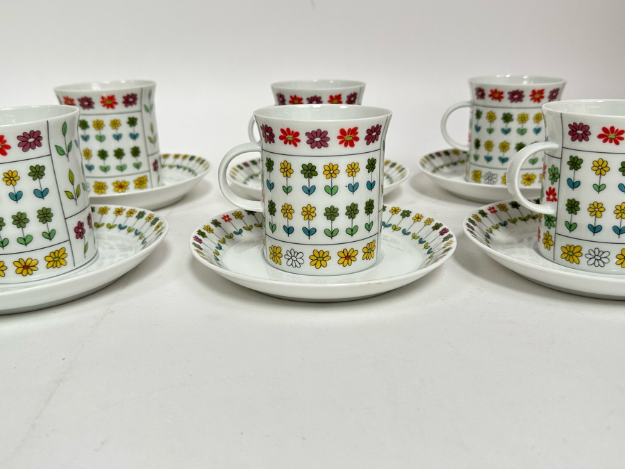 Emilio Pucci Baumann Design Rosenthal Germany Studio-Linie Berlin Set Of Six Cups And Saucers [Photo 4]