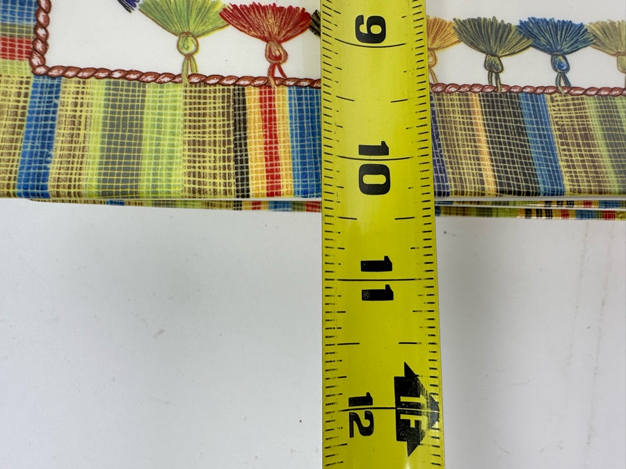 Taffetas Gien France (5) Rectangular Platter Plates 11.5 X 10.5 And (11) Square Bowls 6.5 X 6.5 Estimate $500 [Photo 10]