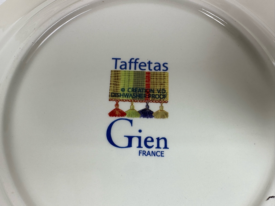 Taffetas Gien France (10) Dinner Plates 10.5R And (6) Bowls 7R Estimate $1,240 [Photo 8]