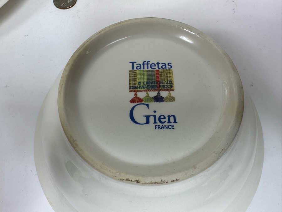 Taffetas Gien France (10) Dinner Plates 10.5R And (6) Bowls 7R Estimate $1,240 [Photo 7]